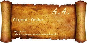 Aigner Andor névjegykártya