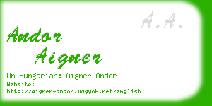 andor aigner business card